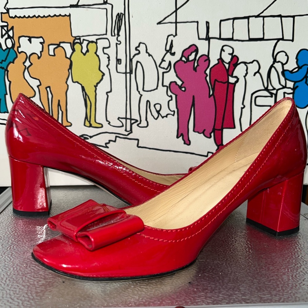 Kate Spade Red Patent Leather Women's Shoes with Bow